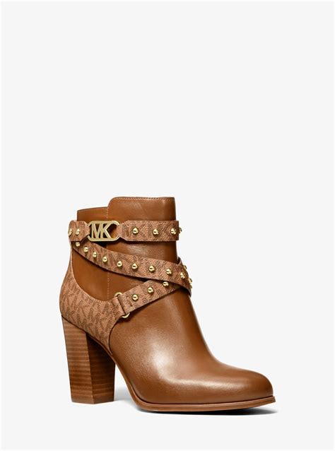 michael michael kors studded leather ankle boots|michael kors ryan leather boot.